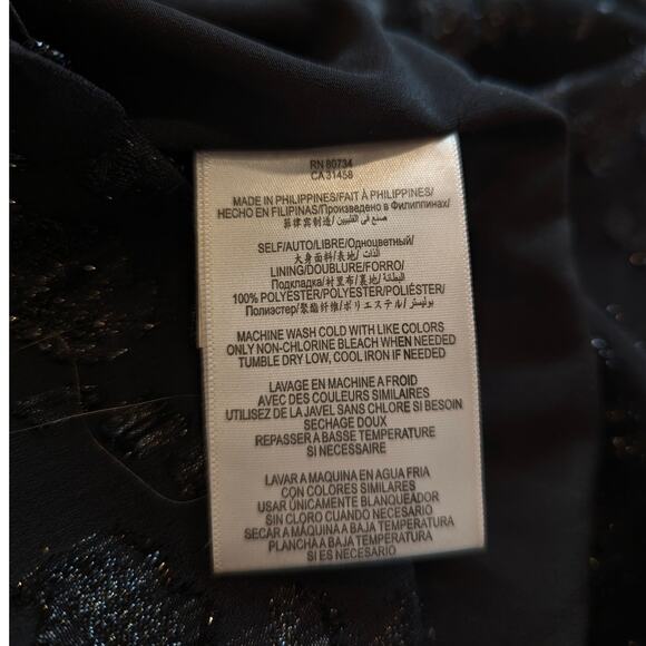 BCBGeneration Black Lurex Ruffle One Shoulder Cocktail Dress Size 2 - Picture 6 of 6